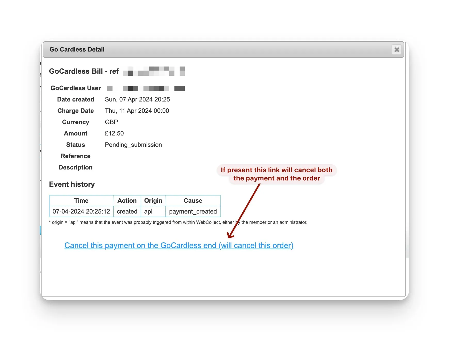 order payment details 