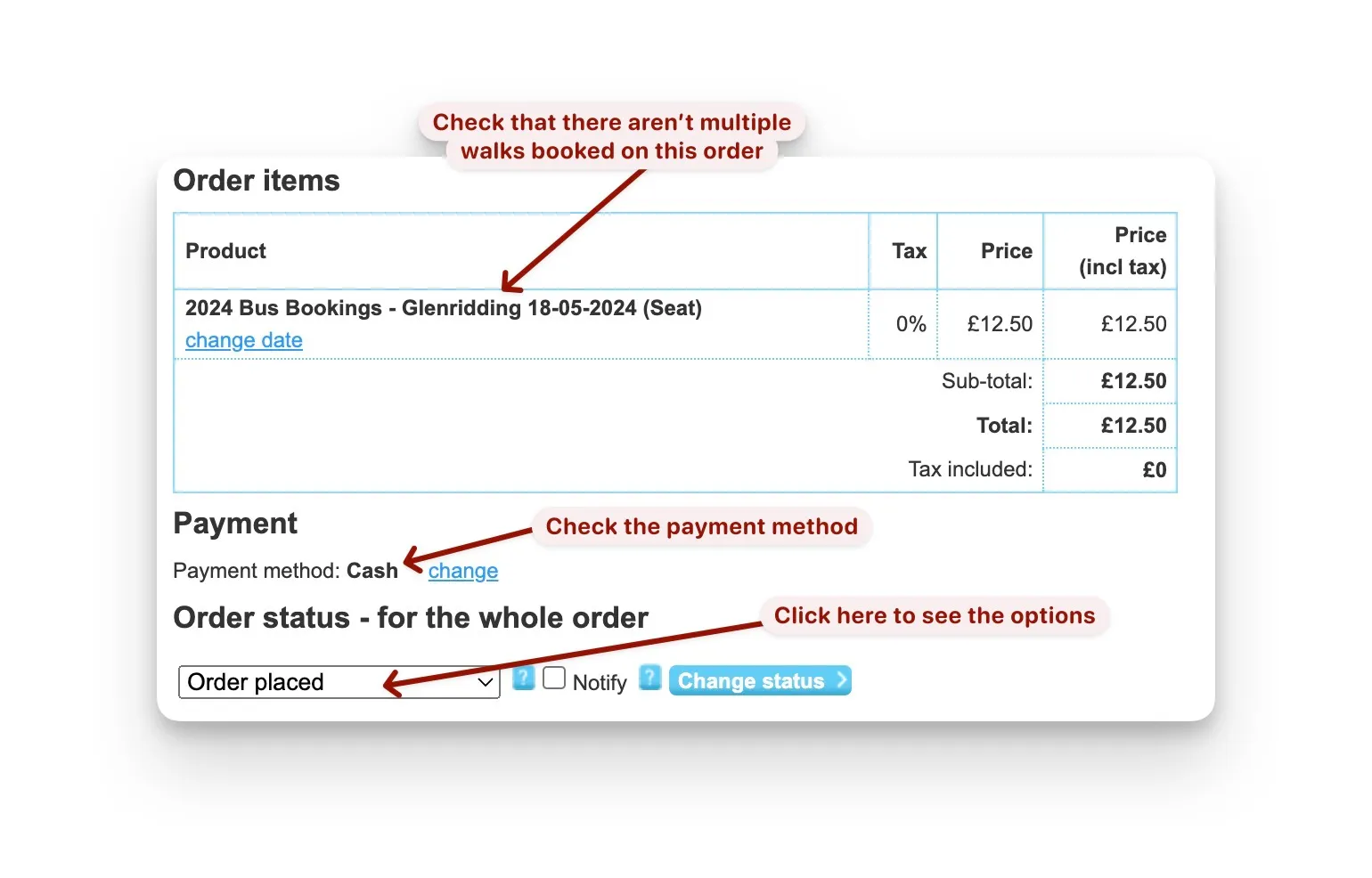 order payment details 