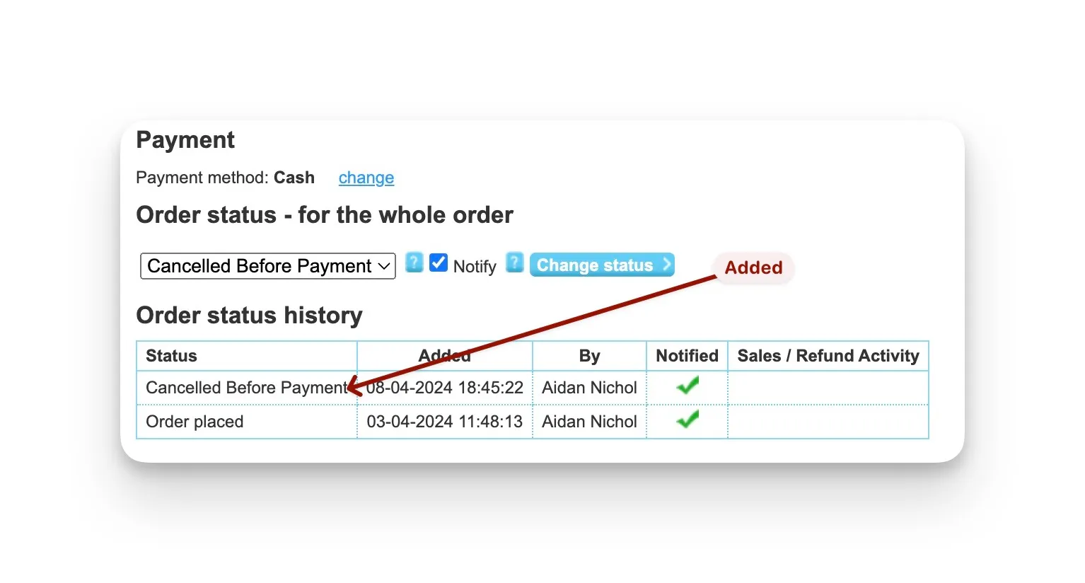 cancel order before payment 