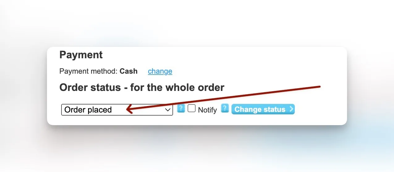 order status page