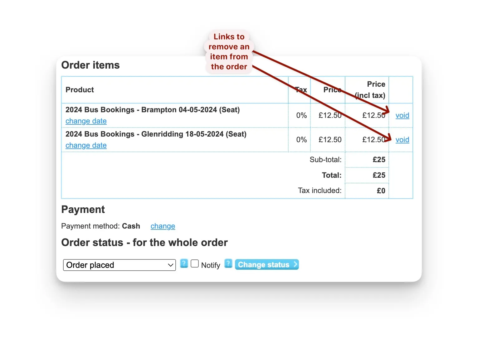 multi order payment details 